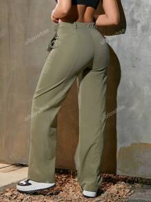 Pantalon Cargo Simple Et Décontracté Pour Femmes Avec De Grandes Poches Et Un Design Personnalisé