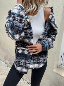 SHEIN LUNE Của phụ nữ Họa tiết Hình học áo - Nhiều màu - Xem 1