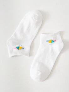 5雙孩子們的中性白色船襪適用於四季