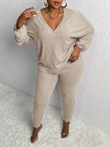 Slaydiva Hơn Áo thun Thả vai & Xà cạp - Màu be - Xem 1