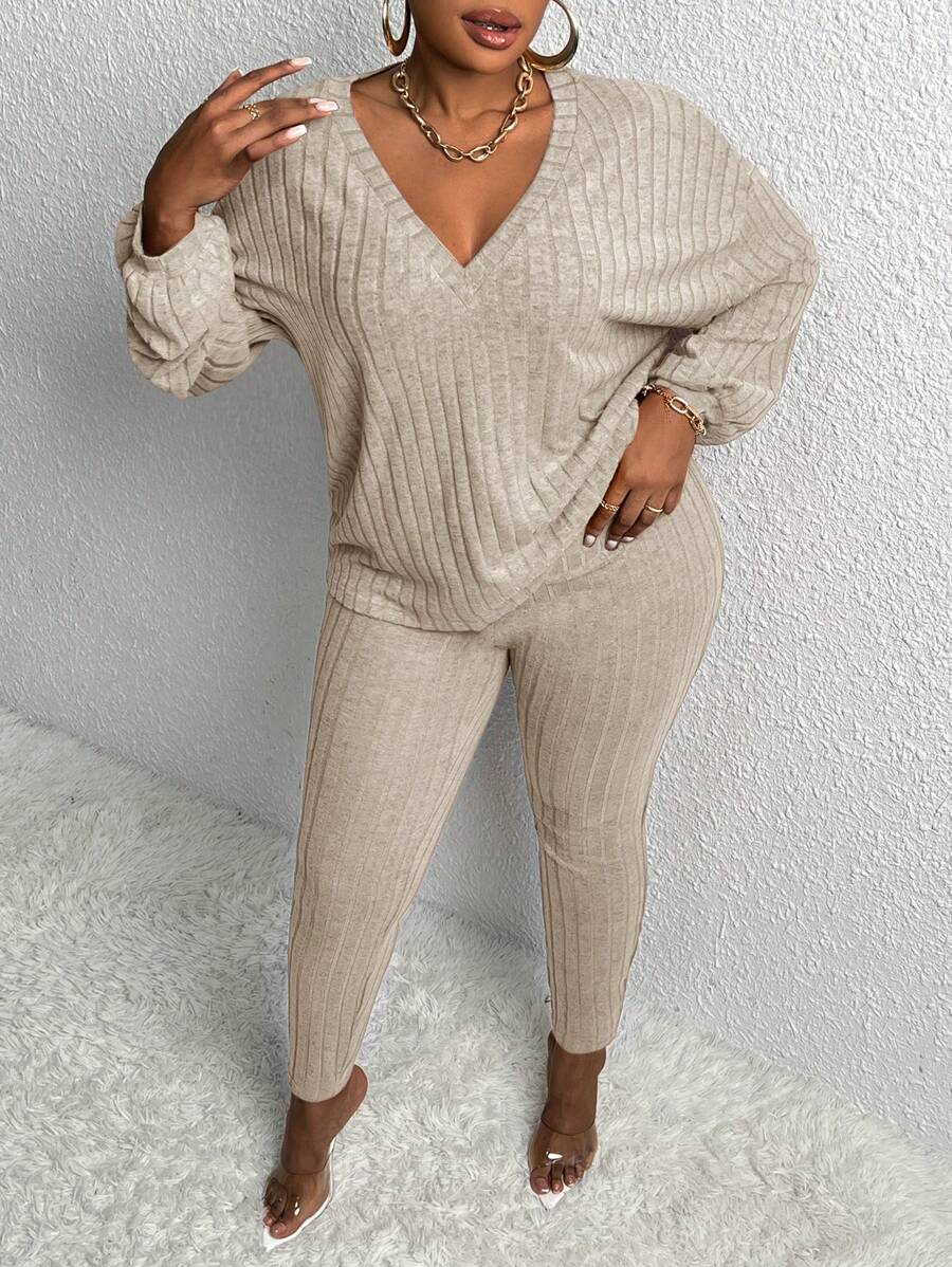 Slaydiva Hơn Áo thun Thả vai & Xà cạp - Màu be - Xem 1