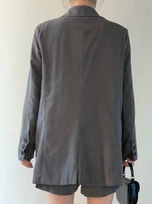 DAZY Của phụ nữ màu trơn Màu sắc Bộ đồ Bộ - Xám - Xem 2