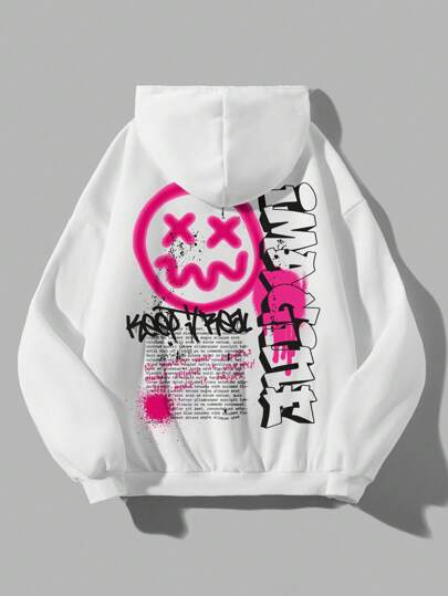 SHEIN Coolane Sudadera Casual Con Capucha Suelta De Manga Larga Con Impresión De Dibujos Animados Para Mujer