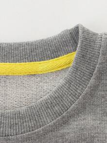 Chàng trai trẻ In máy xúc Áo nỉ - Xám - Xem 3