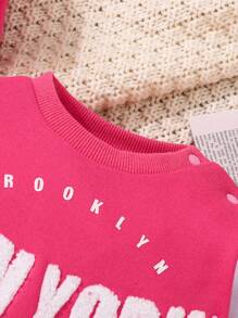 Infant Girls' Words Printed Colorblock Romper