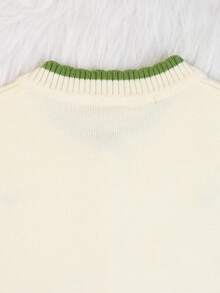 女嬰愛心細節針織衫套裝 - 綠色 - 查看 6