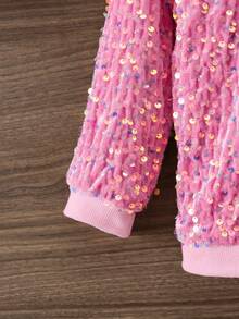 SHEIN 女小童亮片運動衫 - 粉色 - 查看 5