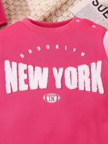 Infant Girls' Words Printed Colorblock Romper