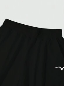 Manfinity Hypemode Men's Seagull Print Drawstring Waist Loose Fit Sweatpants - Black - View 5