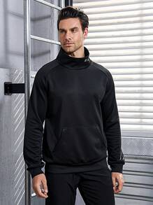 Manfinity Sport Corelite Men's High-Neck Pullover Sports Sweatshirt With Letter Print Men Sweatshirt