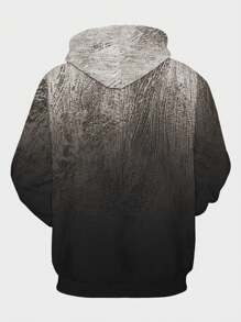 Manfinity LEGND Men's Animal Printed Drawstring Hoodie - Black and White - View 2