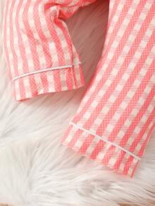 Baby Girls' Lovely Rabbit Printed Pajamas Set - Dusty Pink - View 6