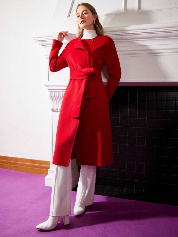 MOTF PREMIUM Abrigo De Lana Con Cinturón