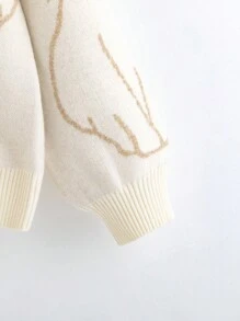 SHEIN Sudadera Con Dibujo Adorable De Gato Para Niñas De 10 A 12 Años - Albaricoque - Ver 4