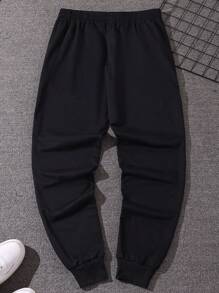 Manfinity EMRG Loose Men's Letter And Butterfly Print Sweatpants - Black - View 2