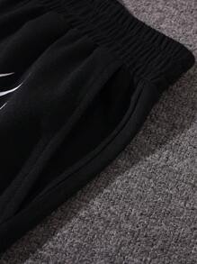 Manfinity EMRG Loose Men's Letter And Butterfly Print Sweatpants - Black - View 7