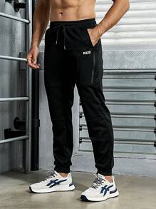 Manfinity Sport Corelite Nam Chạy bộ Quần Với Lớn Túi - màu đen - Xem 5