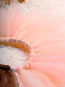 女嬰素色網紗半身裙附髮帶拍攝套裝 - 彩色 - 查看 3