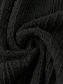 EMERY ROSE Kích thước lớn Màu thuần Váy len nửa mảnh - màu đen - Xem 5