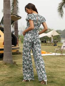 Fashionable Printed Maternity Jumpsuit - Multicolor - View 2