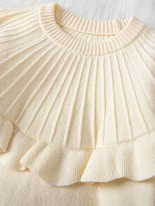 Suéter Con Dobladillo Con Volantes Para Niña - Albaricoque - Ver 4