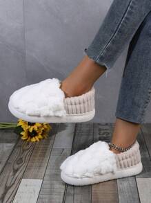 Nuovi arrivi autunno/inverno, pantofole casual da donna con punta tonda, senza lacci, con fodera morbida e suola spessa antiscivolo, comode e calde