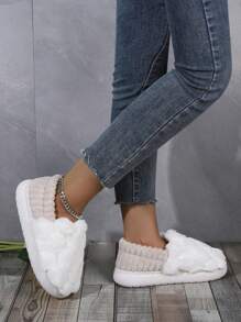 Nuovi arrivi autunno/inverno, pantofole casual da donna con punta tonda, senza lacci, con fodera morbida e suola spessa antiscivolo, comode e calde