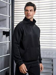 Manfinity Sport Corelite Men's High-Neck Pullover Sports Sweatshirt With Letter Print Men Sweatshirt