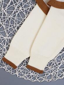 Baby Girls' Floral Pattern Color-blocked Sweater - Beige - View 6