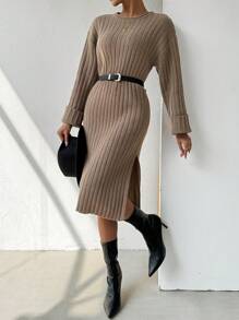 SHEIN LUNE 洋裝 - 卡其色 - 查看 1