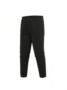 Men's Letter Embroidery Zipper Hoodie And Pants Set With Thermal Lined - Army Green - View 3