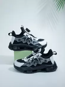 Children's Spring And Autumn Rotating Buckle, Easy To Wear And Breathable Mesh Upper And Shock Absorbing Outsole Sports Shoes