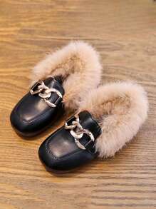 Autumn And Winter Children's Shoes, Warm Girls' Shoes, Casual Plush Shoes For Young Children And Babies - Black - View 1