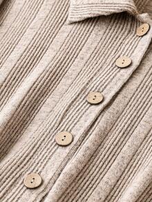 SHEIN LUNE Plus Size Solid Color T-shirt With Pleated Design - Beige - View 5