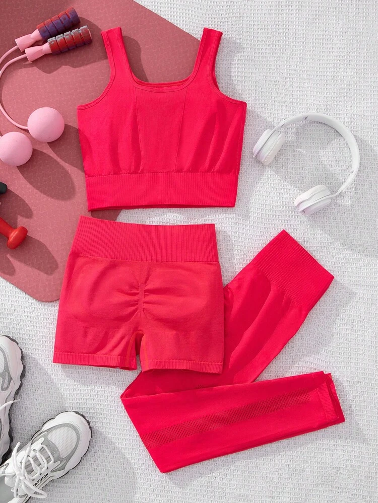 Teen Girl 3pcs Solid Sports Set