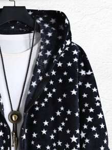 Manfinity Homme Nam Lỏng lẻo phù hợp In Sao Áo nỉ có mũ - Nhiều màu - Xem 3