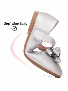 Zapatos Planos De Fondo Suave, Cómodos, Sencillos, Con Punta Redonda, Pequeños, Plateados, Mate Para Niñas - Plateado - Ver 3