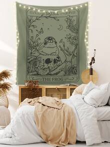 Fairycore 1入組ROMWE圖案滌綸掛毯 - 彩色 - 查看 2