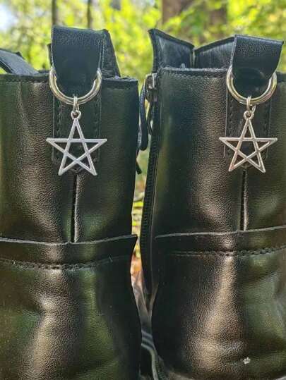 Goth 2 pièces Décoration de chaussure à design étoile rétro, convient aux hommes et femmes en automne