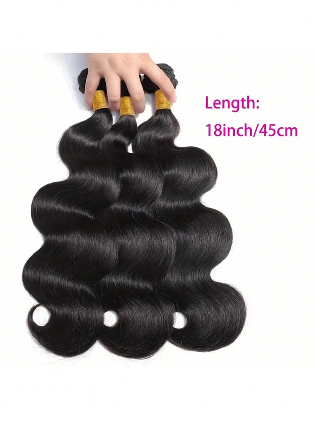 3 stk Body Wave Bundles 100% Human Remy Extensions Wefts Weave Hair Natural Color For Women_voghion.com