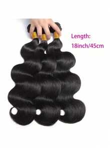 3 Pcs Body Wave Human Hair Bundles 100% Human Hair Remy Extensions Double Wefts Weave Hair Natural Color For Women - Natural Black - View 3
