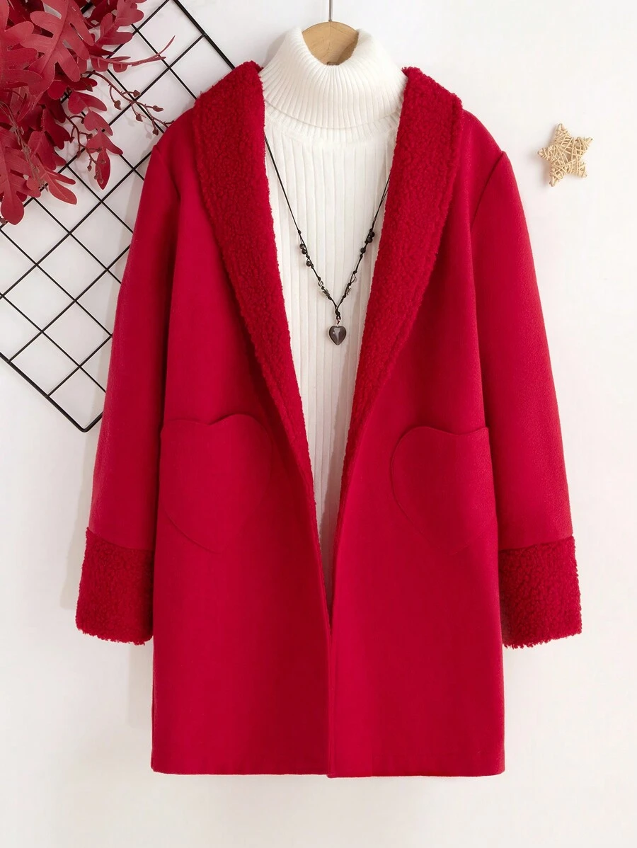 SHEIN Girls' Sweet Vintage Style Autumn And Winter Coat for Sale
