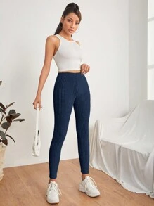 SHEIN PETITE Mallas Interiores De Mujer. - Azul Marino - Ver 3
