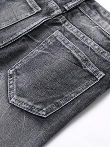 男孩仿舊牛仔褲 - 黑色 - 查看 8