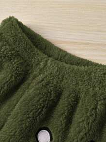 SHEIN 少年卡通刺繡下落肩運動服和長褲組合套裝 - 墨綠色 - 查看 7