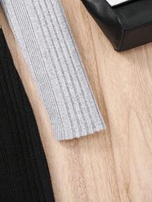 SHEIN 青少年女孩雙色小高領緊身洋裝 - 彩色 - 查看 3