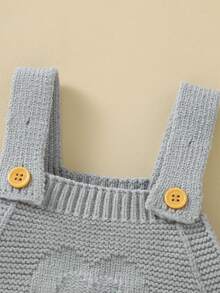 女嬰連身毛衣連身褲 - 淺灰色 - 查看 4