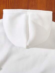 少女两件套心形印花落肩保暖卫衣 - 彩色 - 查看 5