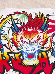 SHEIN Conjunto De Pijama Para Niños Jóvenes Con Ajuste Ceñido Y Gráfico De Letras - Multicolor - Ver 6