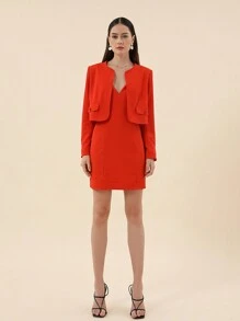 SHEIN Privé 女性兩件套裝 - 紅色 - 查看 3